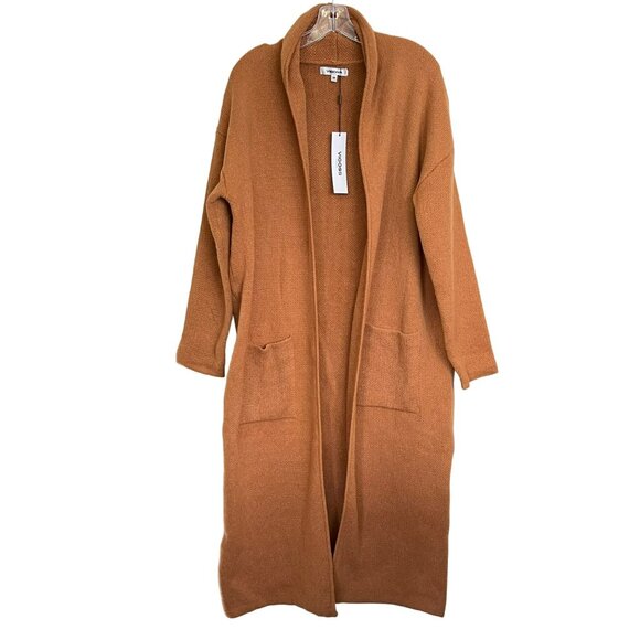 Vigoss Maxi Coatigan Oversized Duster Cardigan Brown NWT Medium - Picture 5 of 9